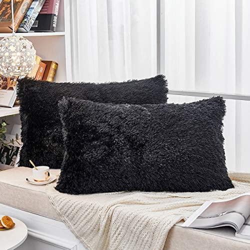 18X18 Inches Pink JAUXIO Set of 2 Long Faux Fur Soild Decorative Pillowcase Fluffy Throw Pillow Cover Velvet Shaggy Plush Cushion Case for Couch 18X18 Inches Pink JAUXIO Set of 2 Long Faux Fur Soild Decorative Pillowcase Fluffy Throw Pillow Cover Velvet Shaggy Plush Cushion Case for Couch